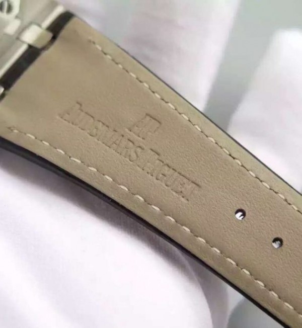 Replica Audemars Piguet TF Royal Oak 41mm Tourbillon SS Black Dial Black Leather Strap