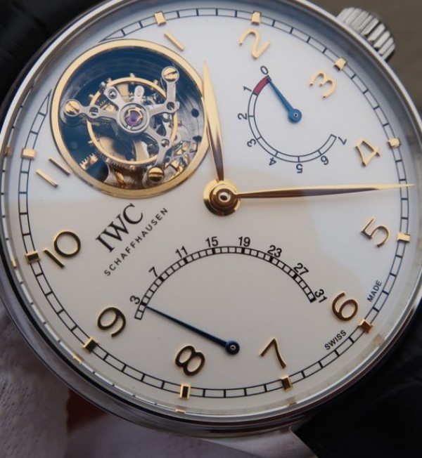 Replica IWC AZ Portuguese Tourbillon IW5046 White Dial YG Markers