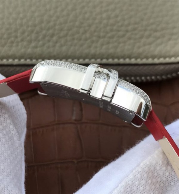Replica Cartier High Jewelry Watches WJ306014 White Dial Red Fabric Strap