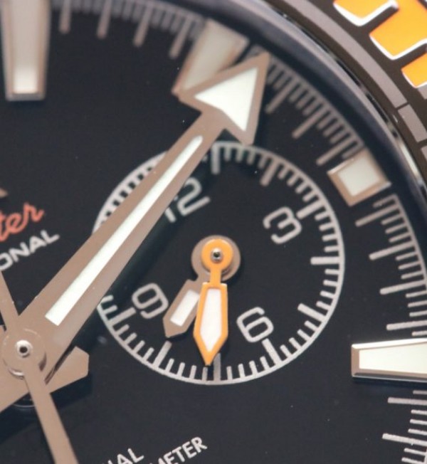 Replica Omega OMF Planet Ocean Master Chronometer Black/Orange Bezel Black Dial SS Bracelet A9900