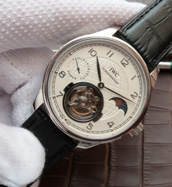 Replica IWC Portuguese Tourbillon Power Reserve Moonphase White Dial