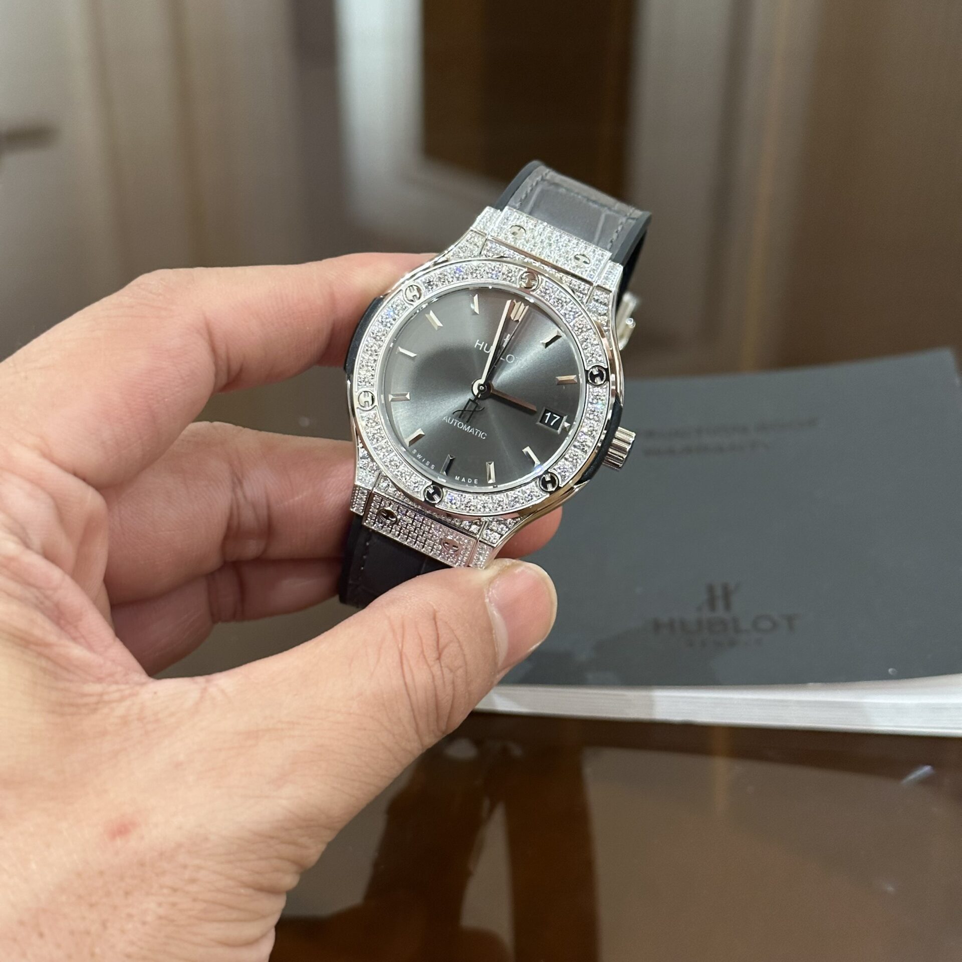 Hublot Classic Fusion Grey Dial With Diamond Bezel HB Factory 38mm