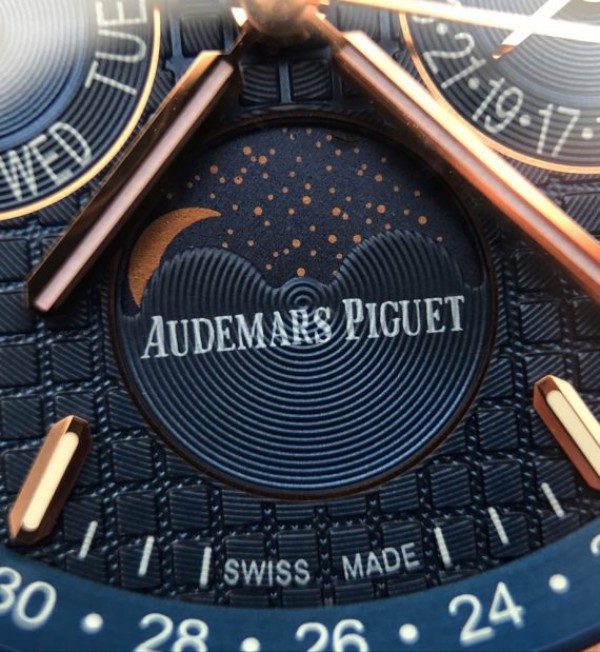 Replica Audemars Piguet JF Royal Oak 41mm 26574 RG Blue Dial Leather Strap A5134
