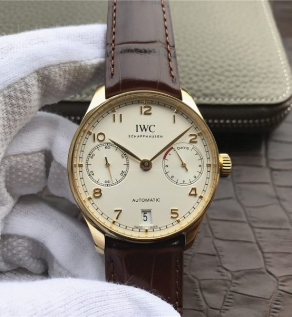 Replica IWC ZF Portuguese IW500101 YG White Dial Leather Strap A52010