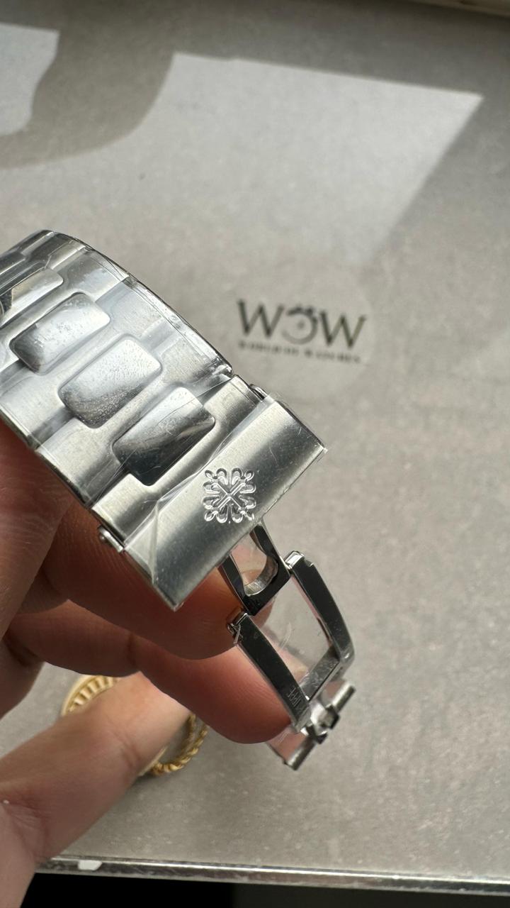 Replica PATEK PHILIPPE PPF Nautilus Chronograph Travel 5990 SS Grey Dial Stick on SS Bracelet A28-520