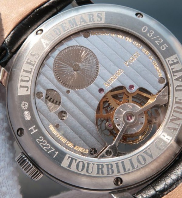 Replica Audemars Piguet TF Jules Tourbillon SS Big Date Black Dial