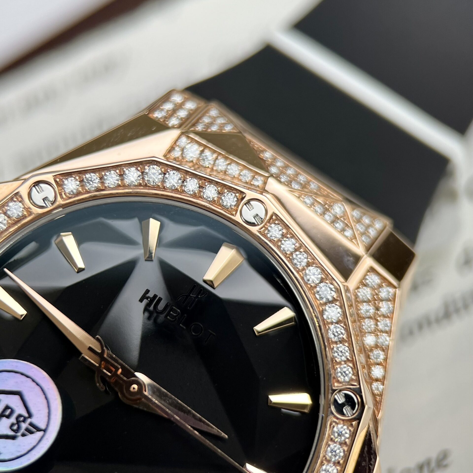 Hublot Orlinski King Gold Black Dial Custom Moissanite Diamonds Hong Kong 40mm