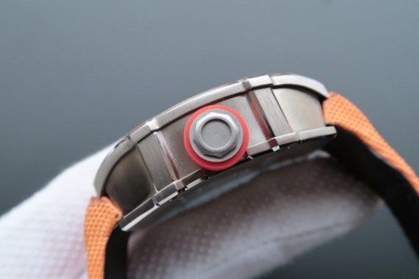 Replica Richard Mille RM027 SS Skeleton Dial Black Inner Bezel Orange Nylon Strap 6T51