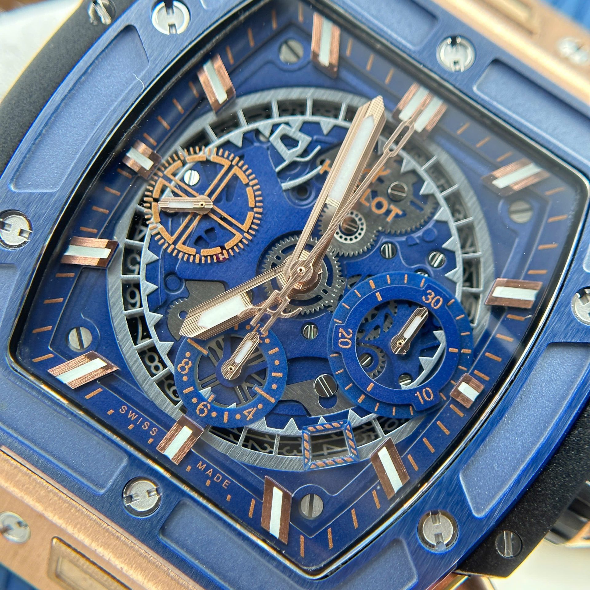 Hublot Spirit Of Big Bang Best Replica 11 Watch Bezel Ceramic Blue BBF Factory 42mm