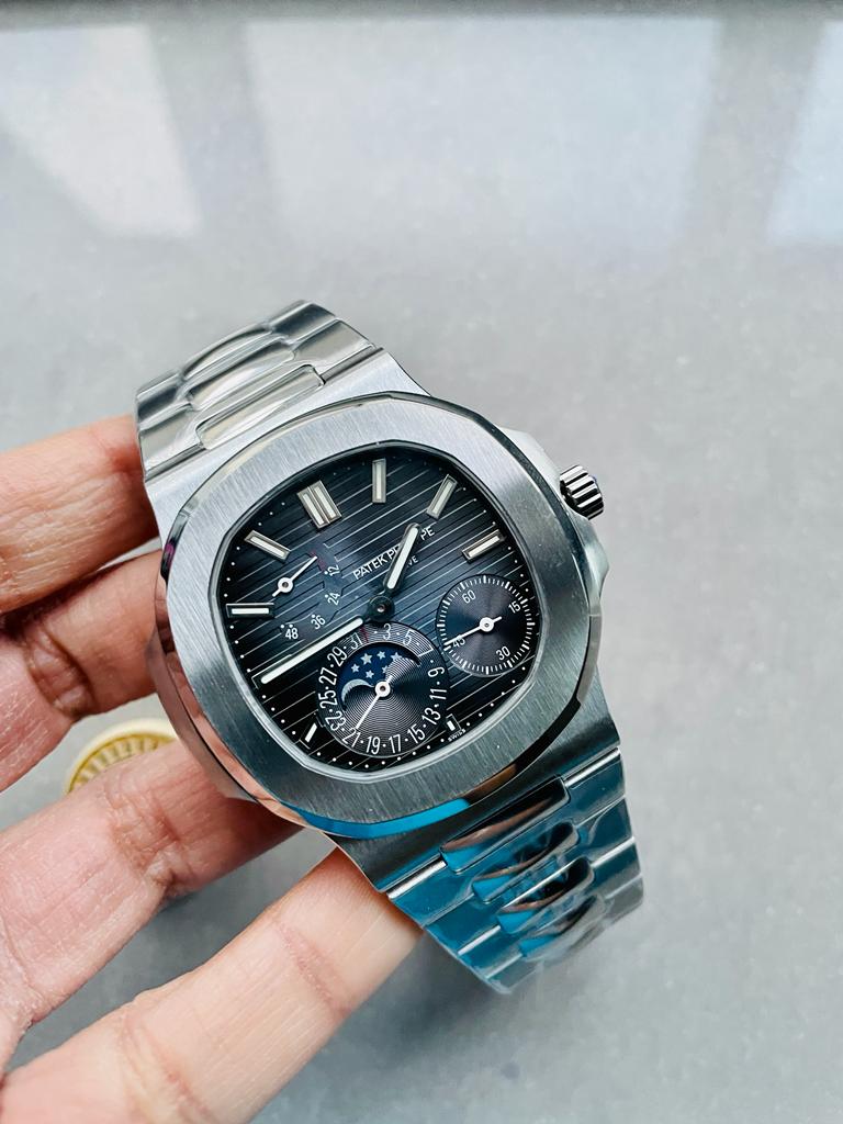 Replica PATEK PHILIPPE Nautilus 5712 SS PPF 1:1 Best Edition Blue Dial on SS Bracelet A240 V2