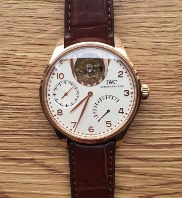 Replica IWC TF Portuguese Tourbillon IW5042 RG White Dial