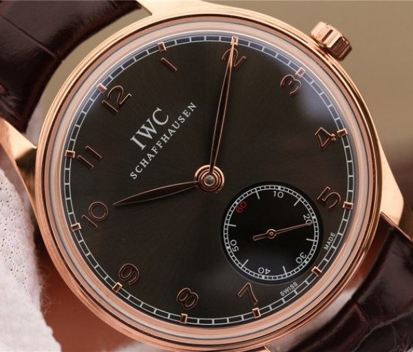 Replica IWC ZF Portuguese IW545406 RG Brown Dial Leather Strap A6498