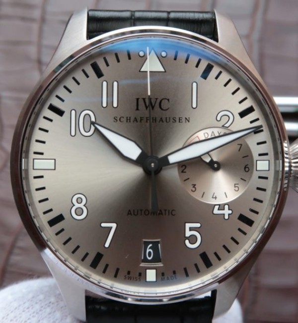 Replica IWC ZF Big Pilot Real PR IW500906 Silver Dial Leather Strap