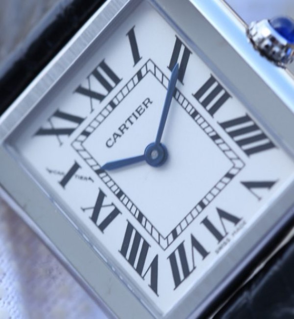 Replica Cartier Tank Solo SS White Dial Black Leather Strap Ronda Quartz