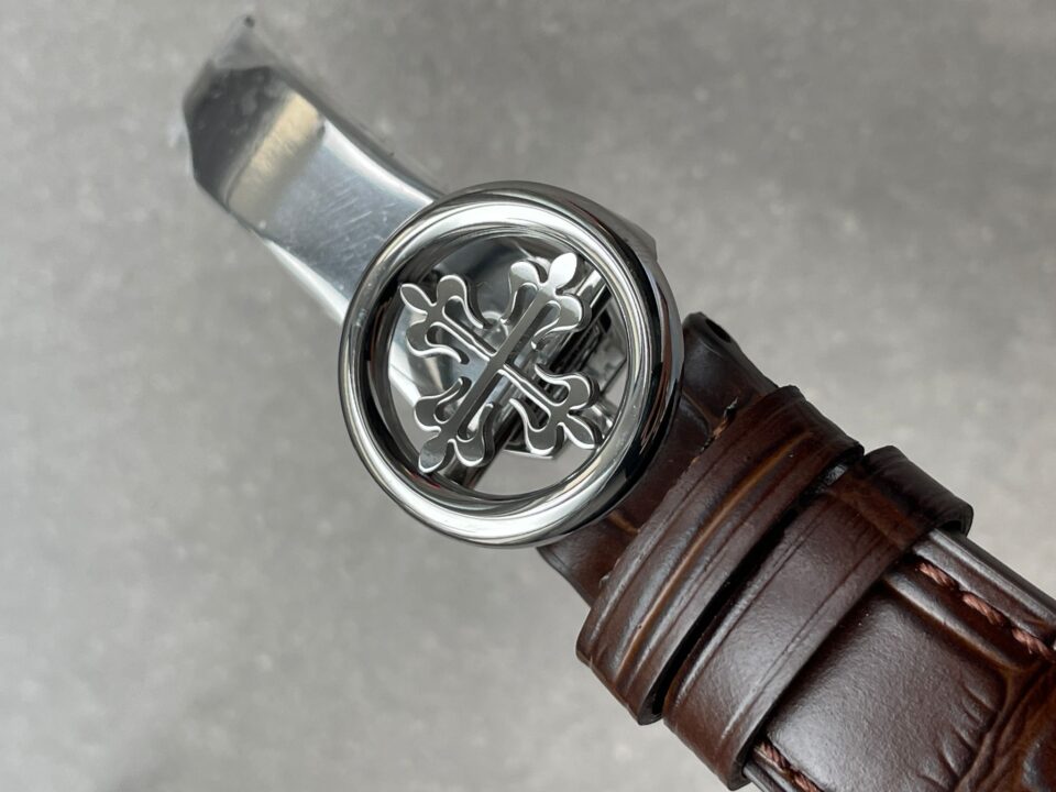 Replica PATEK PHILIPPE Perpetual Calendar 5320G-001 SS GSF 1:1 Best Edition Cream Dial on Brown Leather Strap A324