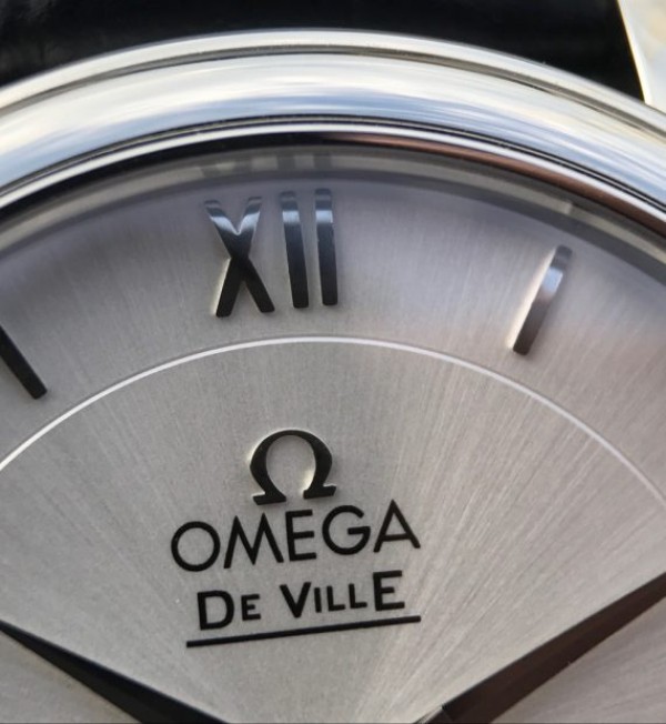 Replica Omega V6 De Ville 37mm SS White Dial Black Leather Strap A2892