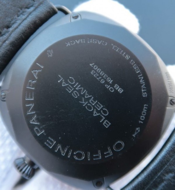 Replica Panerai XF PAM292 Real Ceramic Black Leather Strap A6497
