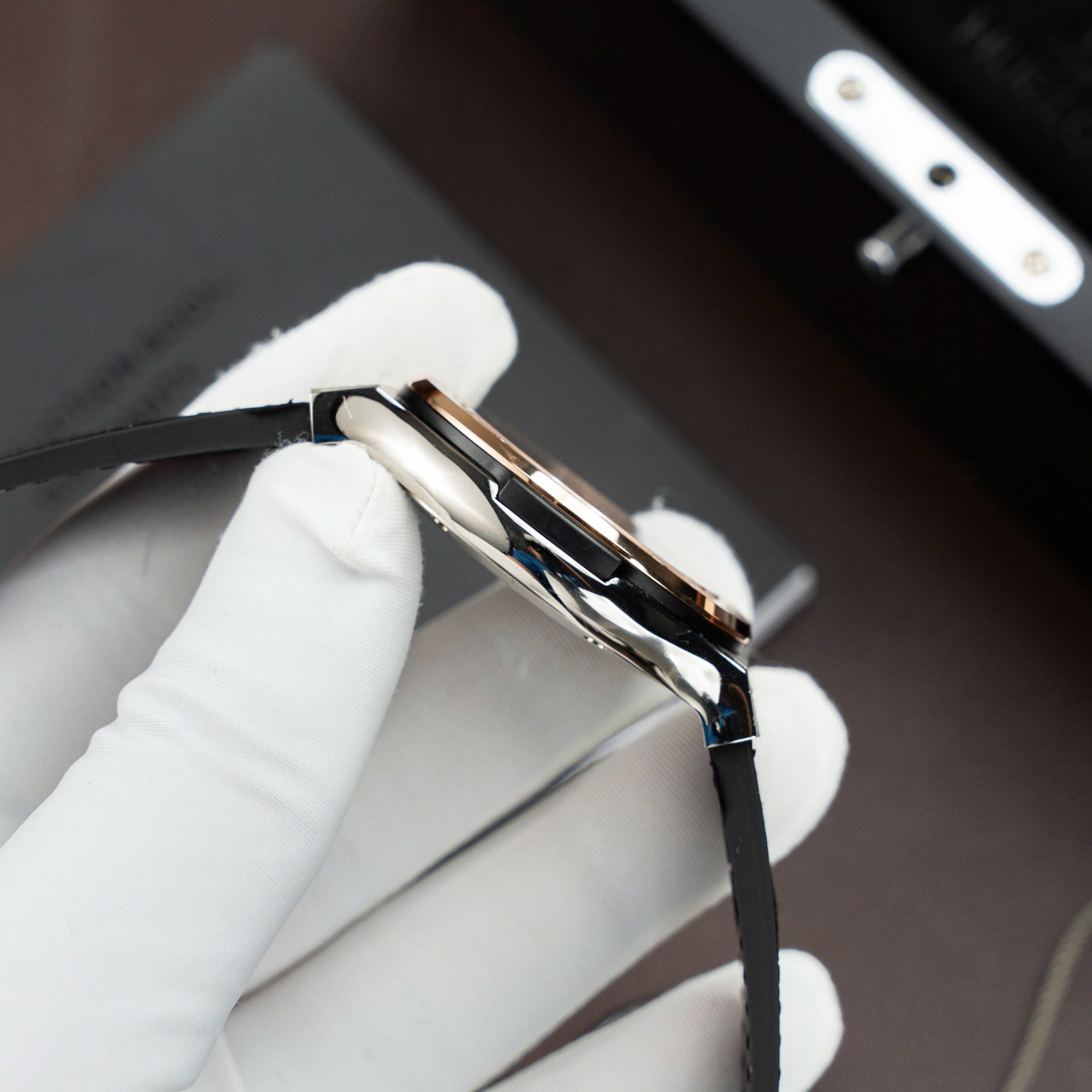 Hublot Classic Fusion Titanium King Gold Copies Watches Movement SW300 Crocodile Leather Strap 42mm