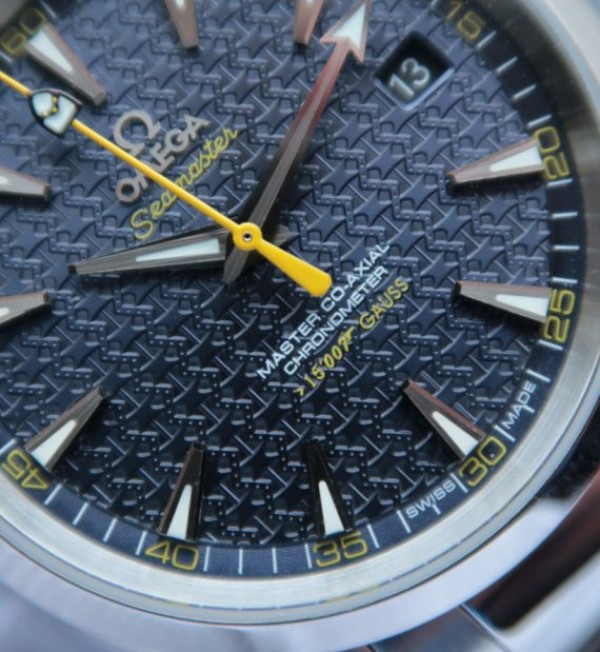 Replica Omega XF Seamaster James Bond Bumble Bee Blue Textured Dial SS Bracelet A8507