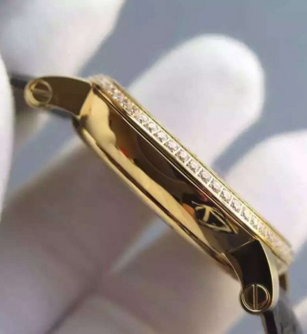 Replica Cartier Rotonde De Cartier Tourbillon YG Diamonds Bezel