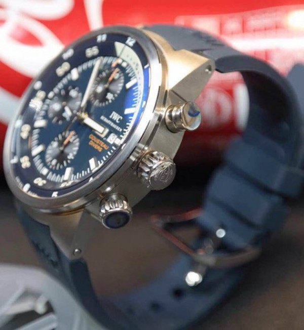 Replica IWC Aquatimer Chronograph Cousteau Divers Blue Dial