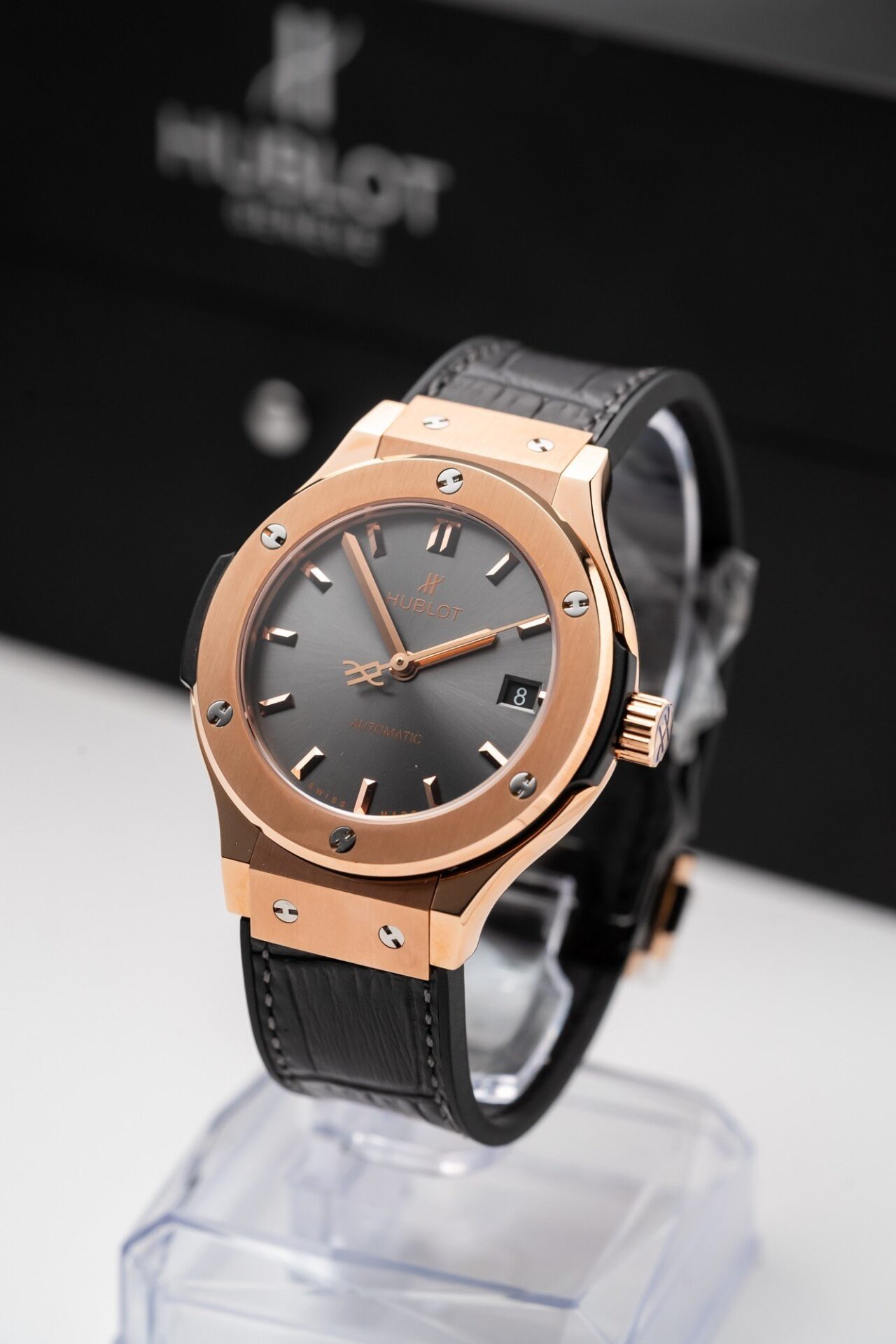 Hublot Classic Fusion King Gold Gray Dial Replica Watch JJF Factory 38mm