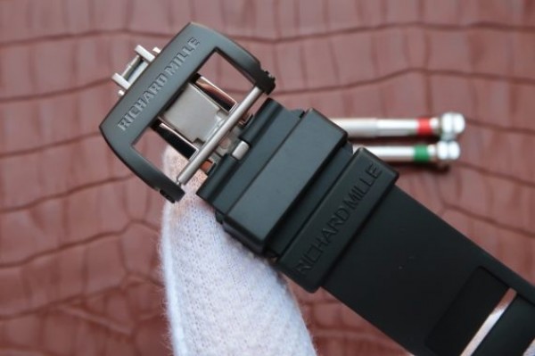 Replica Richard Mille RM055 Black Ceramic Red Inner Bezel Skeleton Dial Black Rubber Strap MIYOTA8215