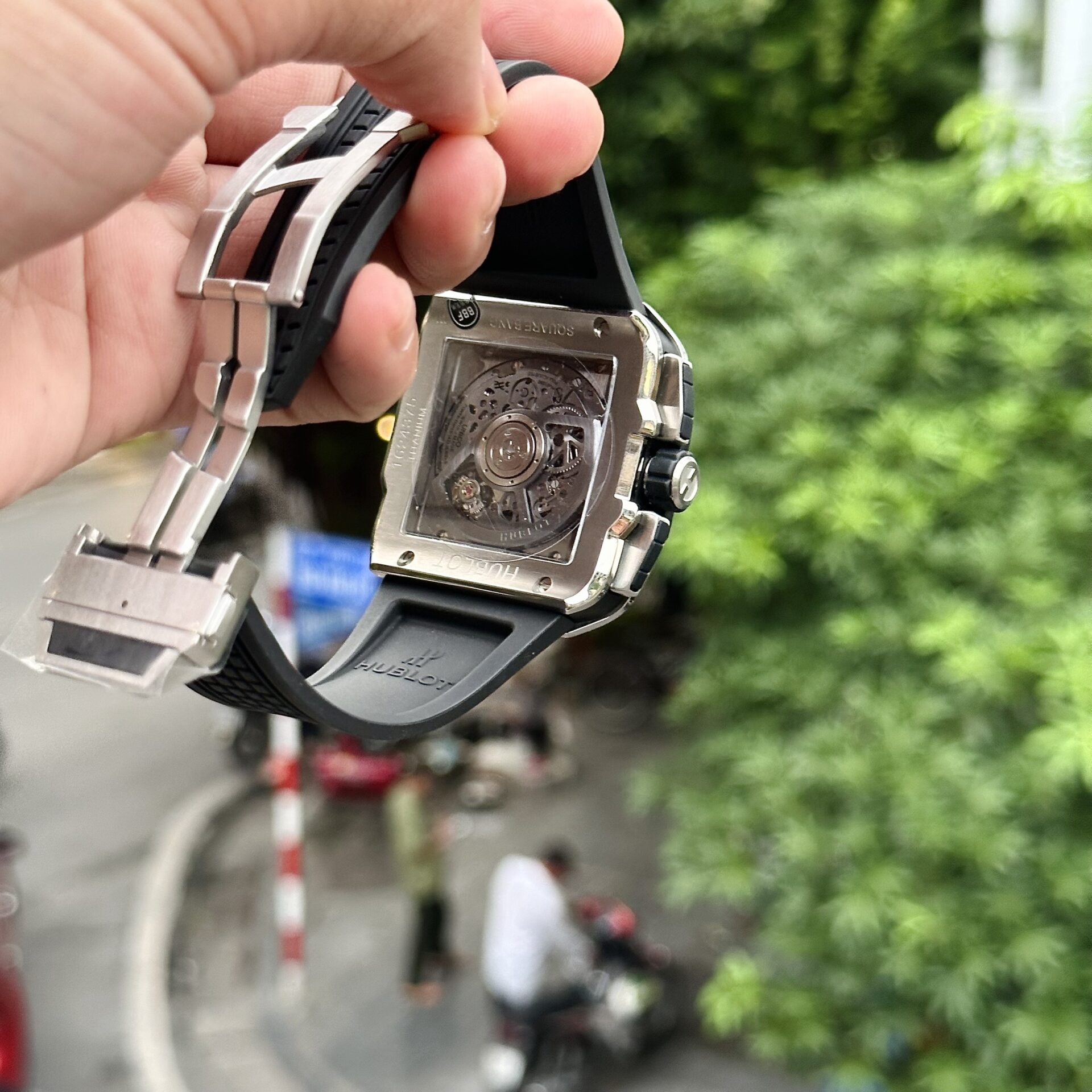 Hublot Best Replica Watch Big Bang Square Titanium Rubber Strap BBF Factory 42mm