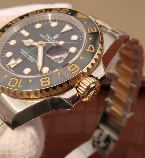 Replica Rolex GMT-Master II 116713 LN Black Ceramic Thick YG Wrapped Noob A3186