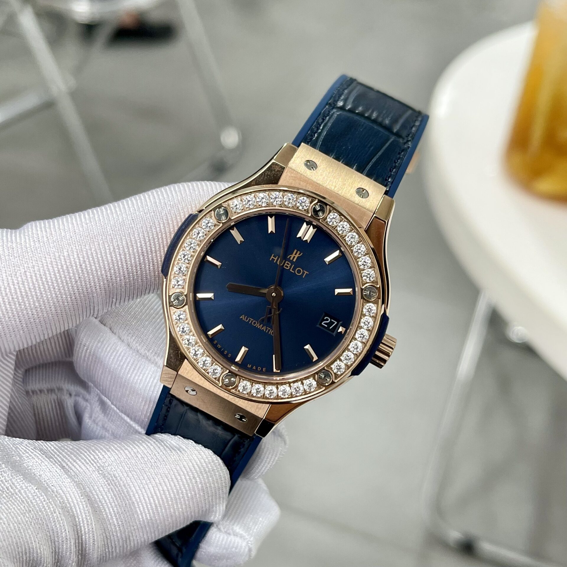 Hublot Classic Fusion King Gold Blue Replica Watch HB Factory 38mm