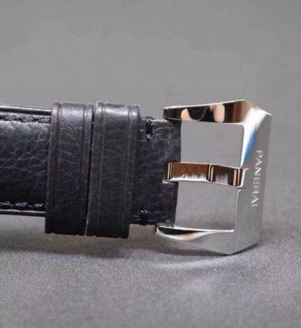 Replica Panerai PAM380 Black Dial Genuine Black Leather Strap A6497