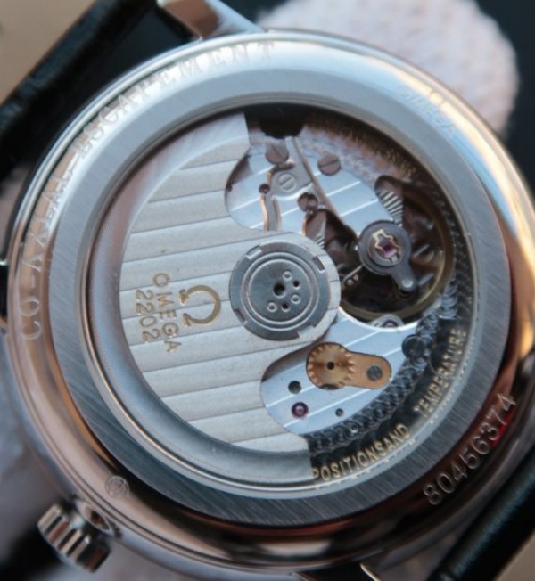 Replica Omega MKF De Ville 39mm Co-Axial White Dial Diamonds Markers Leather A2202