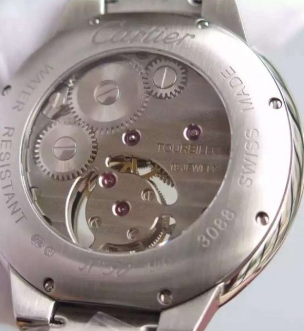Replica Cartier Ballon Bleu Tourbillon 46MM White Dial SS Bracelet