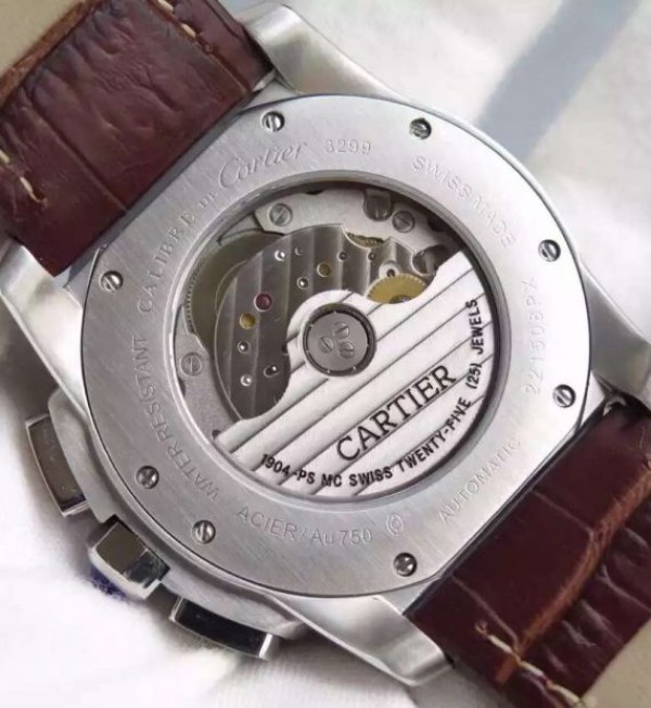 Replica Cartier JF Cartier Calibre de Cartier SS/RG Chronograph White Dial Miyota 9100