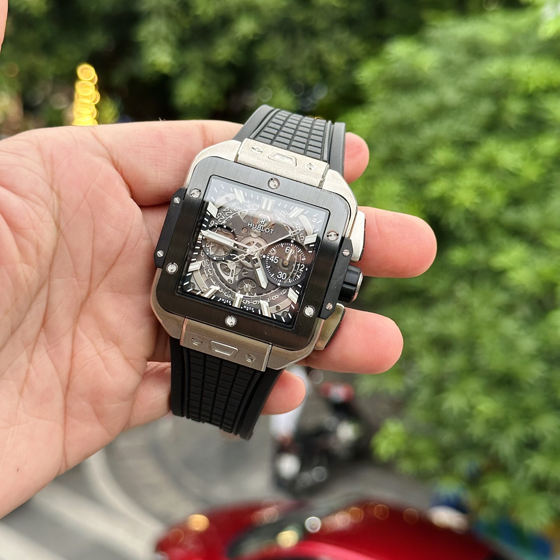 Hublot Best Replica Watch Big Bang Square Titanium Rubber Strap BBF Factory 42mm