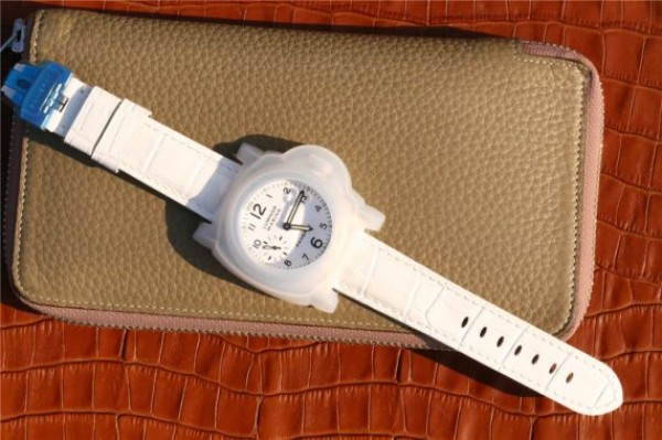 Replica Panerai PAM049 XF White Dial White Leather Strap A7750