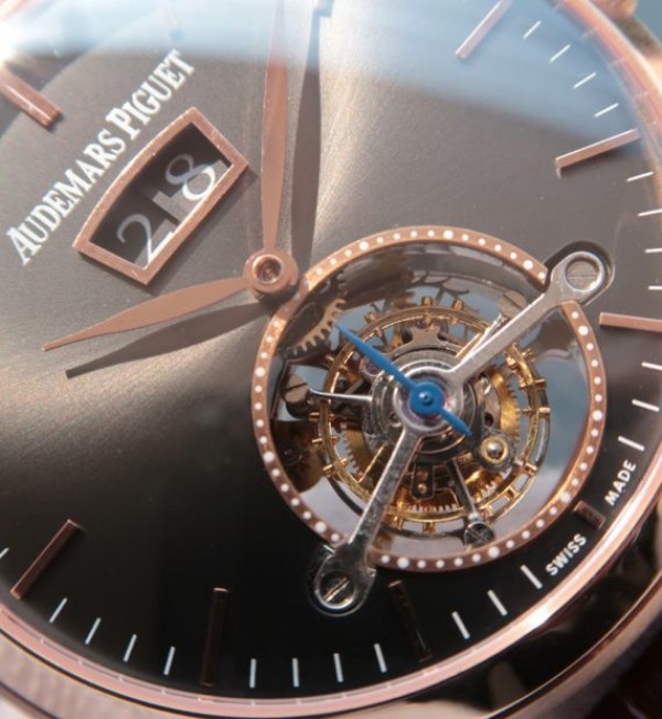 Replica Audemars Piguet TF Jules Tourbillon RG Big Date Gray Dial