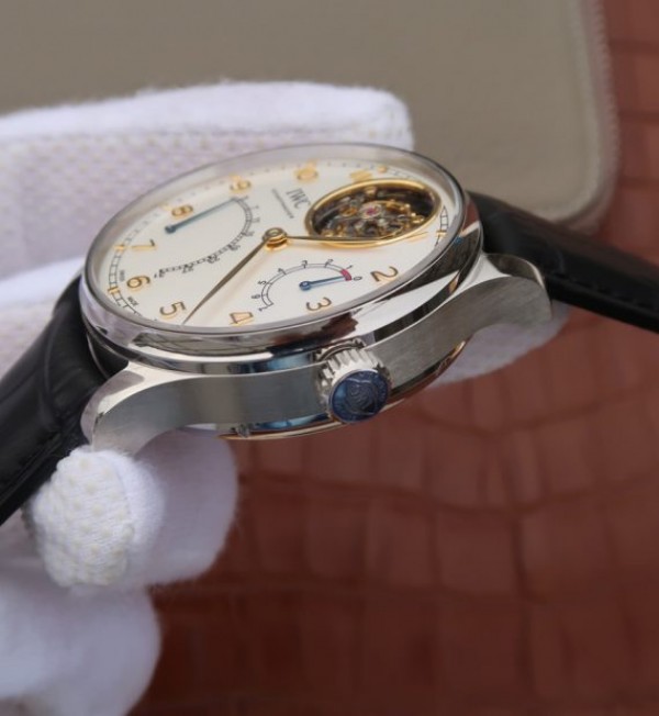 Replica IWC AZ Portuguese Tourbillon IW5046 White Dial YG Markers
