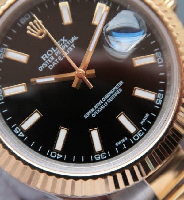 Replica Rolex DateJust II 41mm SS/YG Black Dial Lumed Marker SS/YG Bracelet A3136