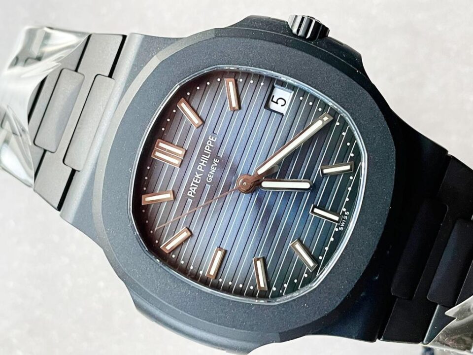 Replica PATEK PHILIPPE Nautilus 5711 ppf 1:1 Best Edition Black Dial on Black Bracelet A324 V2