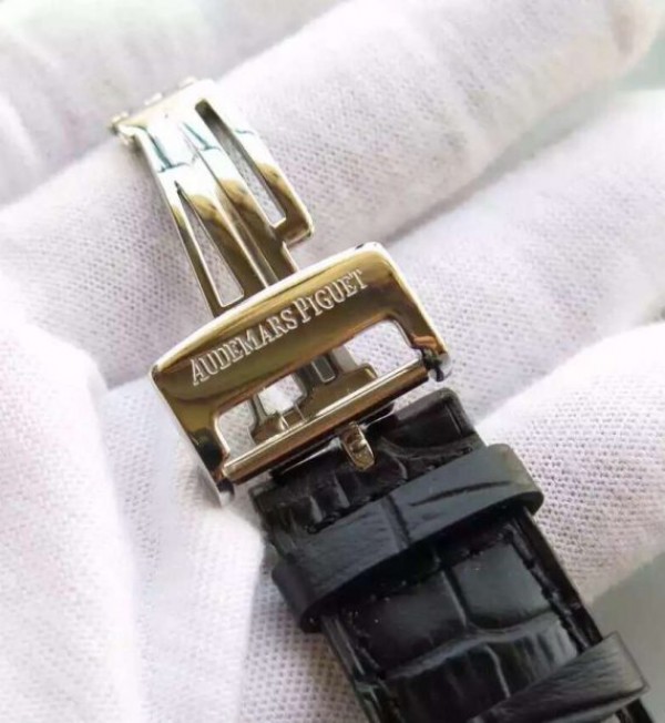 Replica Audemars Piguet Jules Audemars Skeleton Tourbillon SS Black Dial Leather Strap