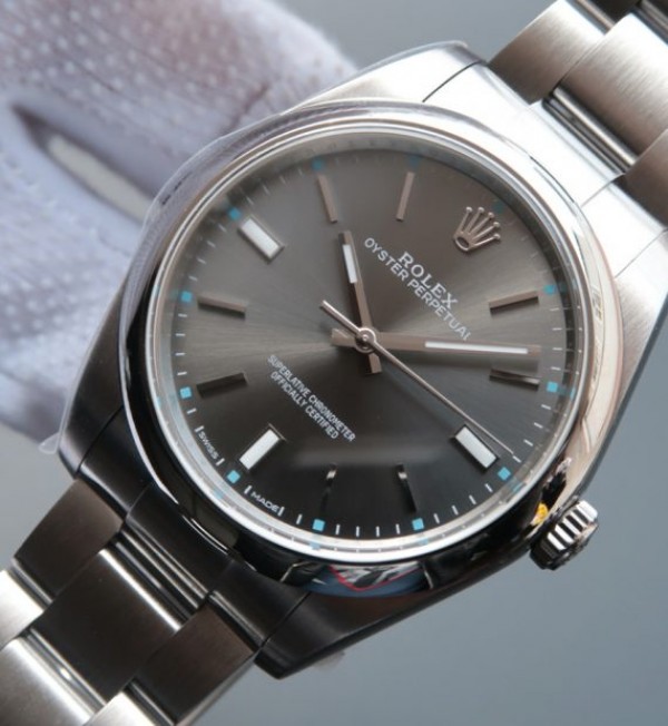 Replica Rolex Oyster Perpetual 39mm 114300 JF Gray Dial SS Bracelet SH3132