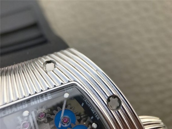 Replica Richard Mille RM018 Hommage a Boucheron SS Yellow Skeleton Dial Blue Rubber Strap 6T51