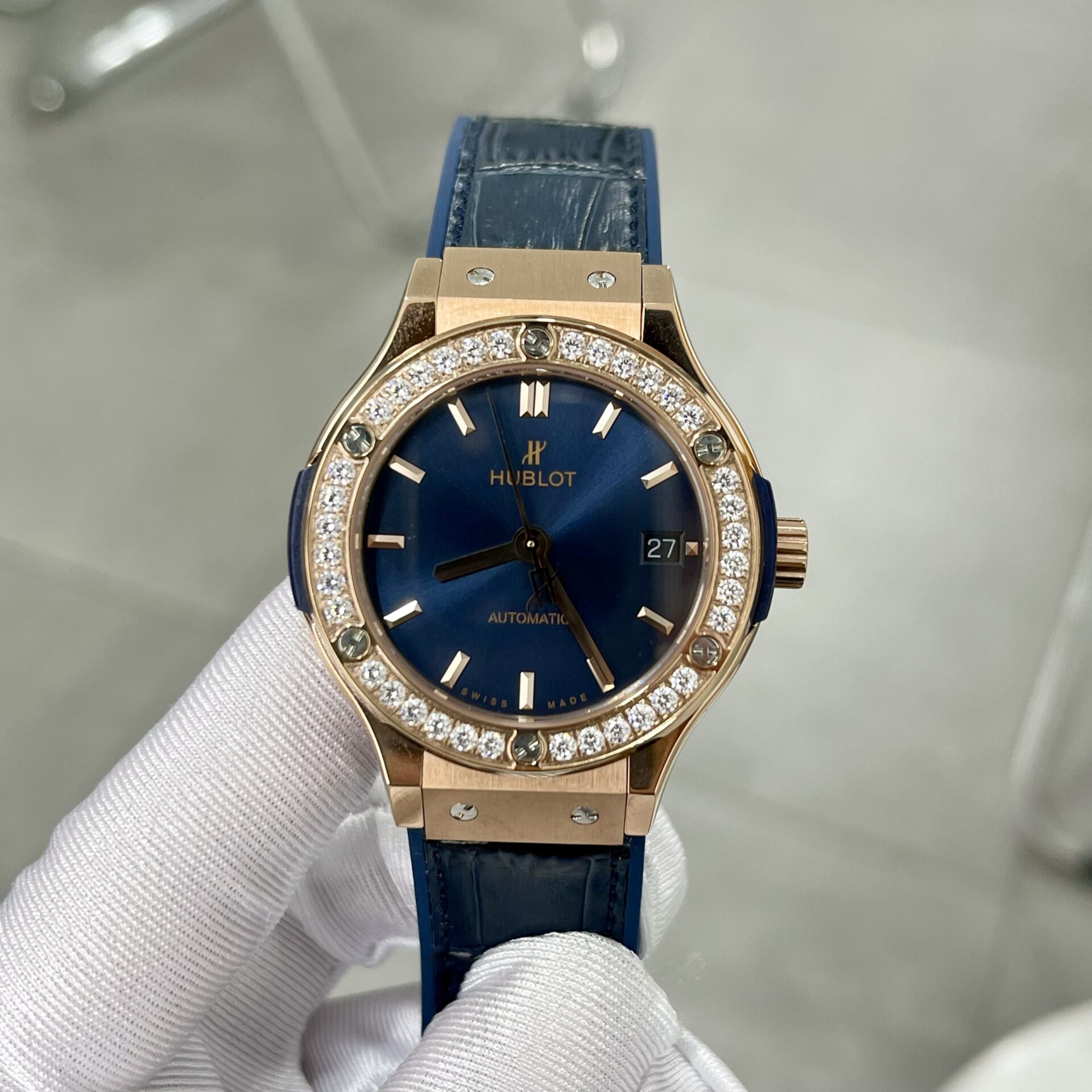 Hublot Classic Fusion King Gold Blue Replica Watch HB Factory 38mm