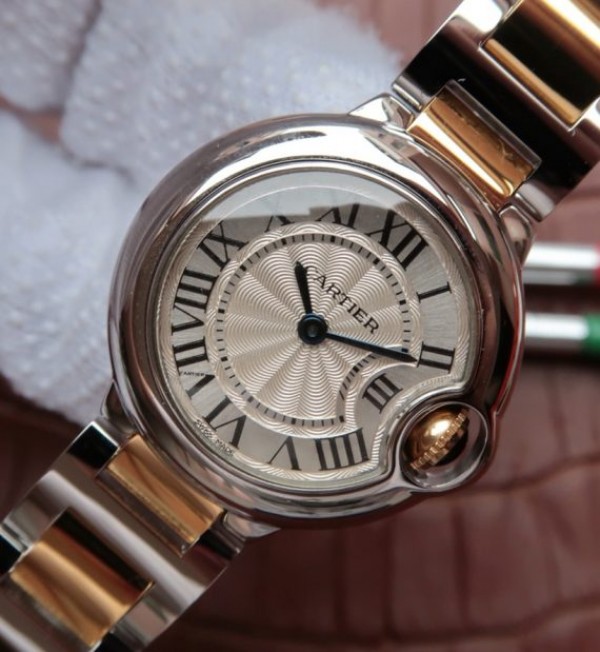Replica Cartier Ballon Bleu Ladies 28mm SS White Dial SS/YG Bracelet Ronda Quartz