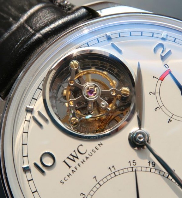 Replica IWC TF Portuguese Tourbillon IW5046 White Dial Leather Strap