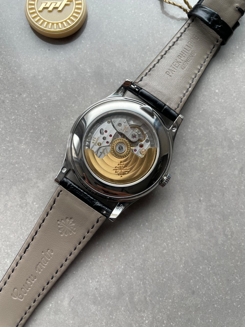 Replica PATEK PHILIPPE Annual Calendar Moonphase 5396 SS ZF 1:1 Best Edition White/Blue Dial on Black Leather Strap A324