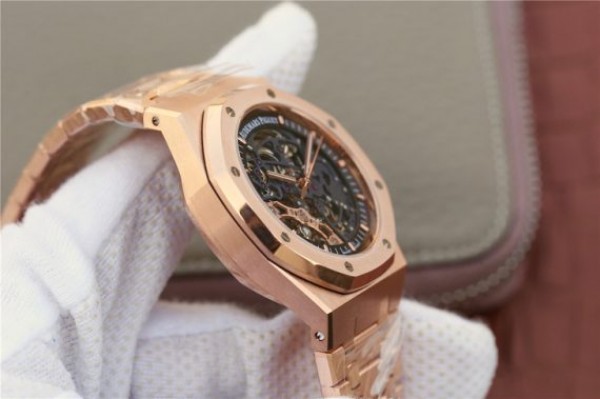 Replica Audemars Piguet Royal Oak 41mm Double Balance Wheel Openworked 15407 RG JF  RG Bracelet A3132