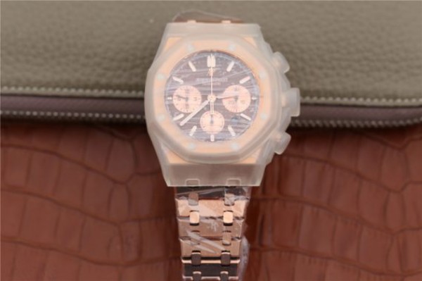 Replica Audemars Piguet Royal Oak Chronograph RG JHF Brown/RG Dial RG Bracelet A7750