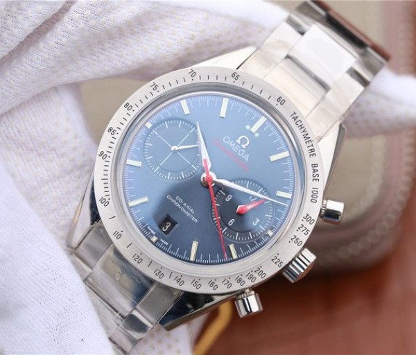 Replica Omega OMF Speedmaster 57 Co-Axial Blue Dial SS Bracelet A9300